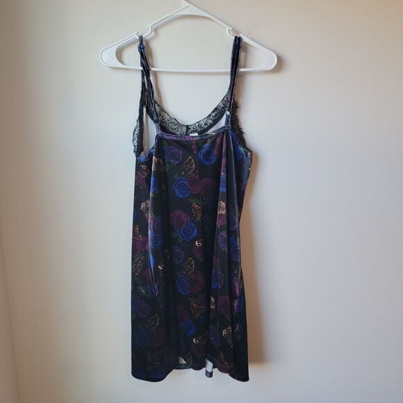 Hot Topic Black Floral Mini Dress - Picture 2 of 8